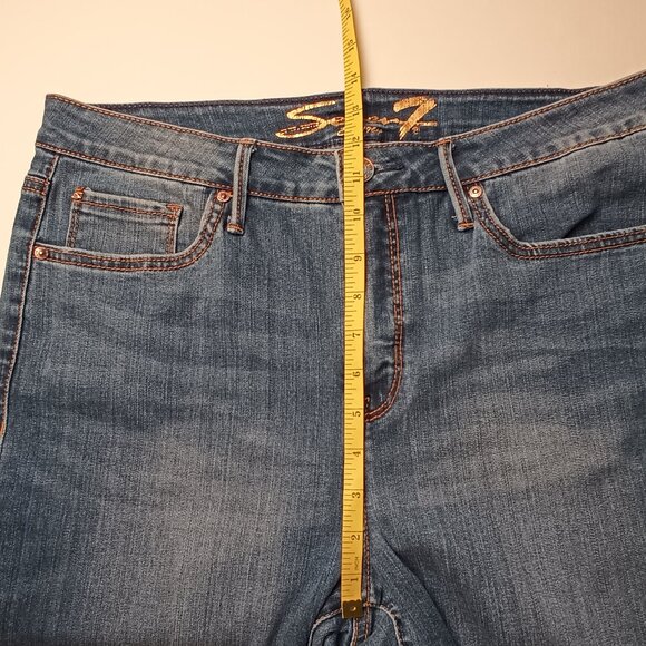Seven7 Jeans Size 12 Tower Straight Crop High Rise Medium Wash - Picture 8 of 10